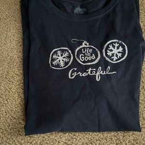 NWOT Life is Good Navy Long Sleeve  T-Shirt Women's Size XXL